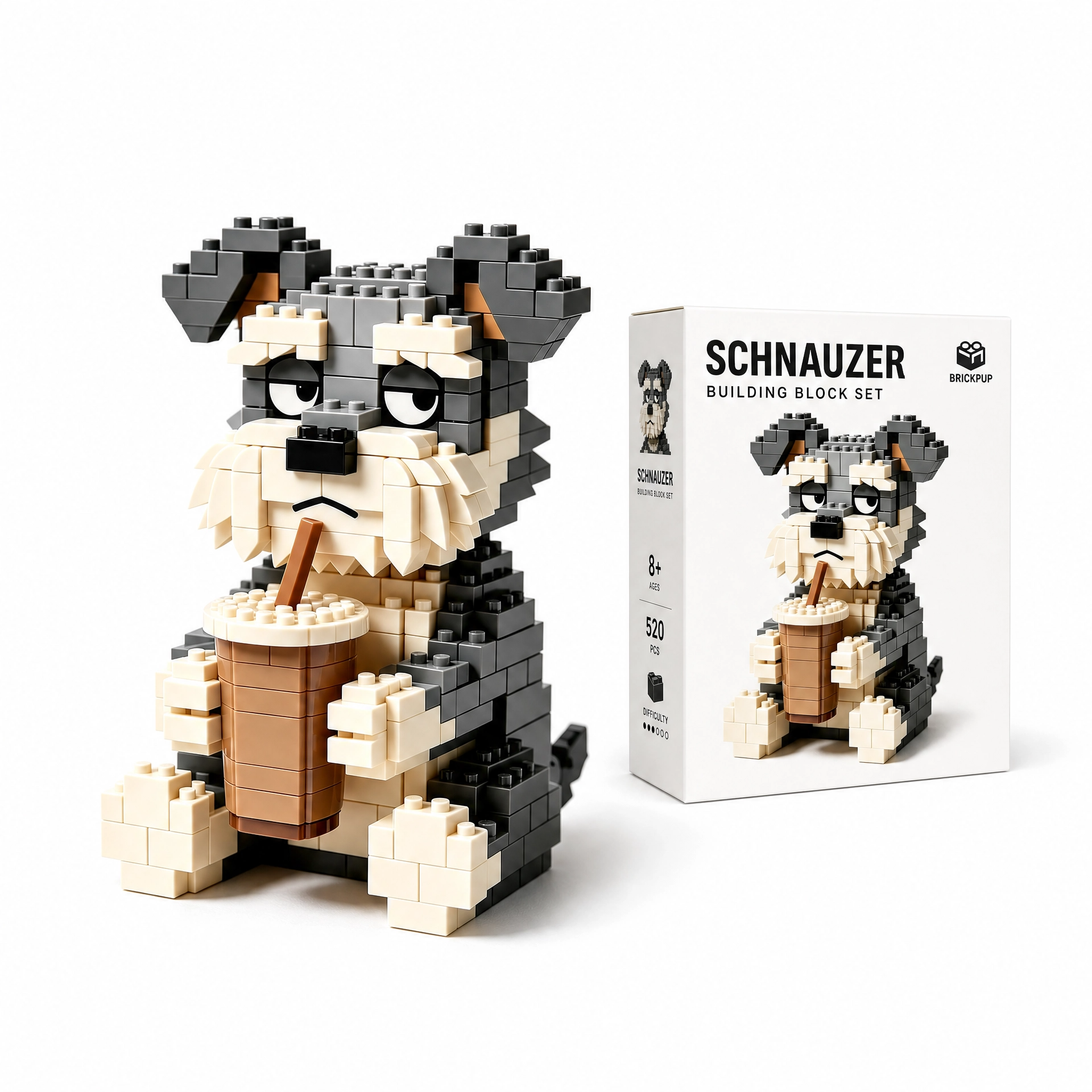 Funny Grumpy Schnauzer Dog Building Kit