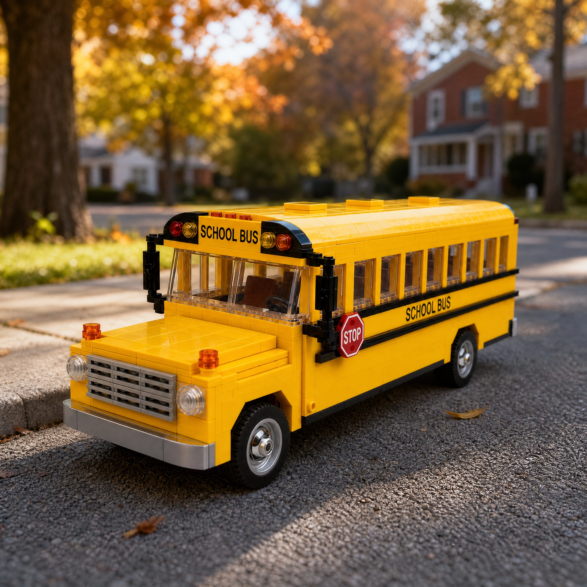 Classic 1978 Yellow Bus Building Set