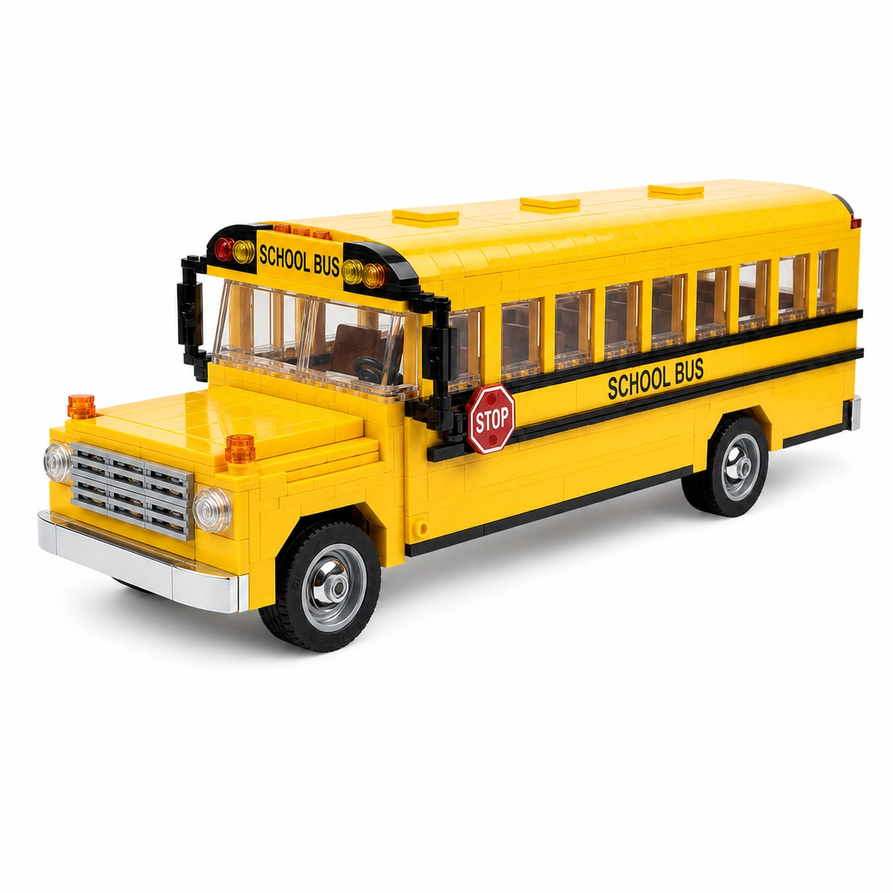 Classic 1978 Yellow Bus Building Set