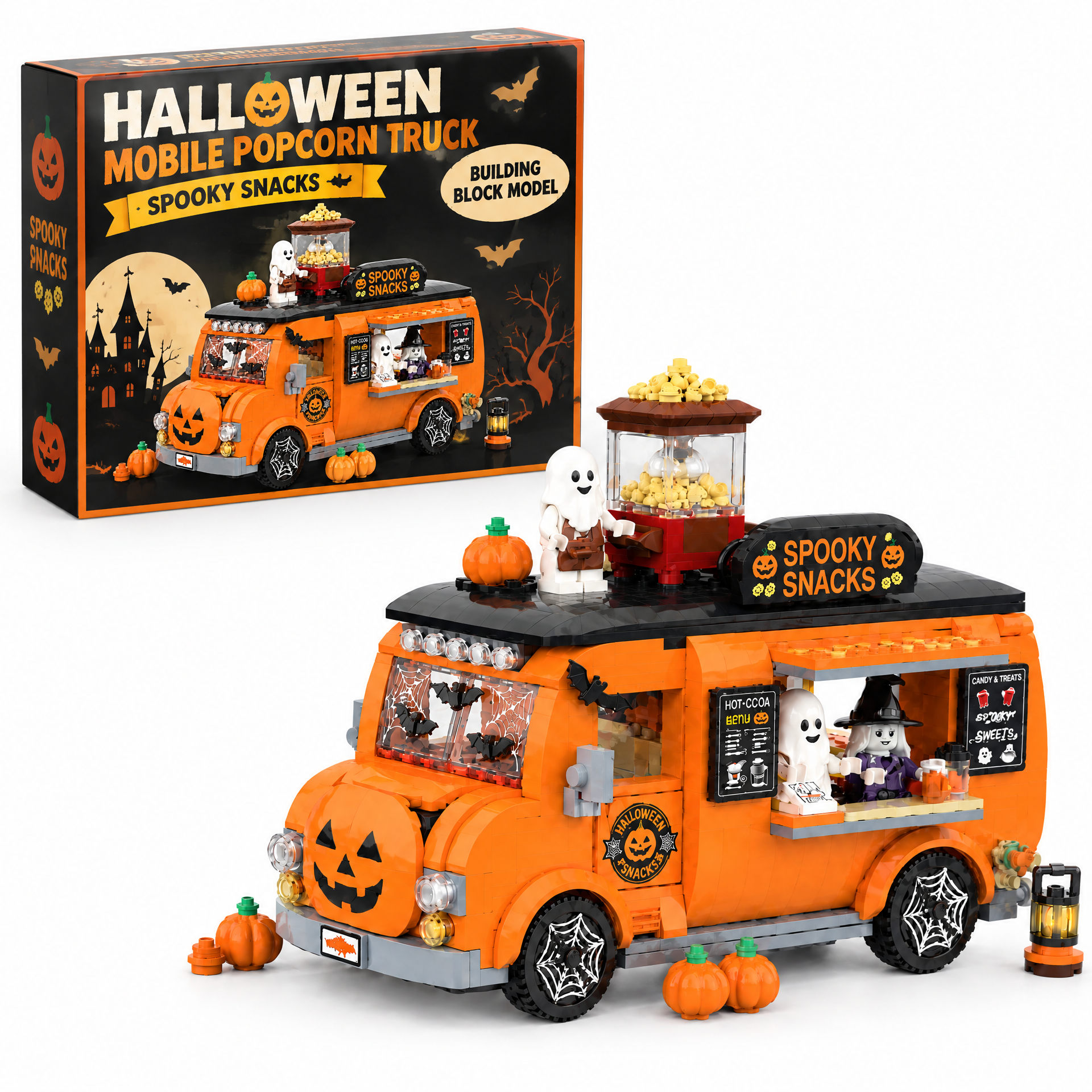 Halloween Mobile Popcorn Truck Building Set