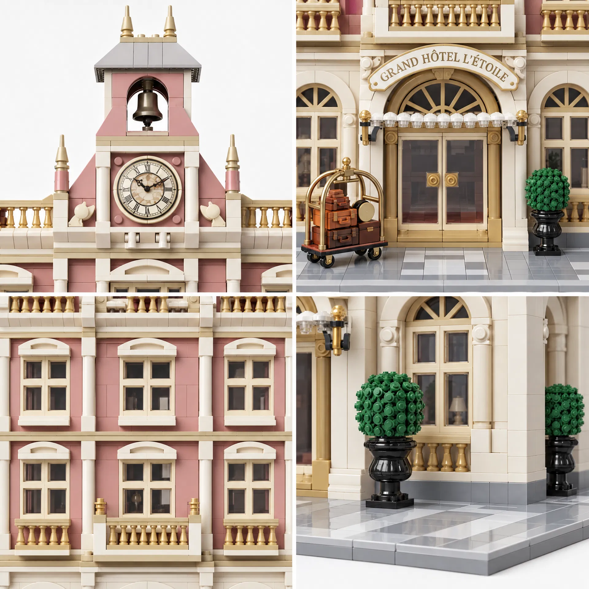 Grand Budapest Style Pink Hotel Building Set