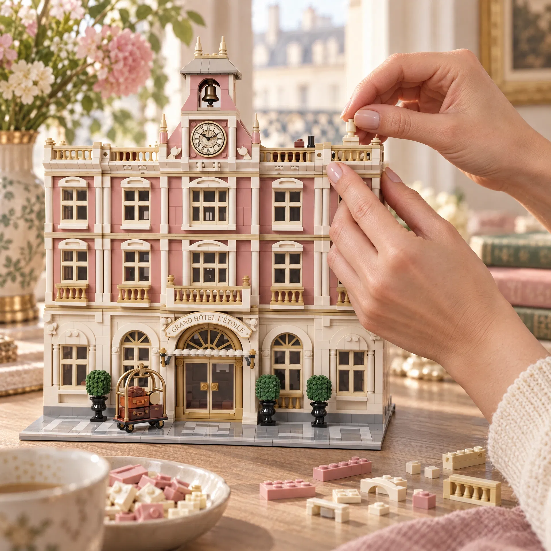 Grand Budapest Style Pink Hotel Building Set