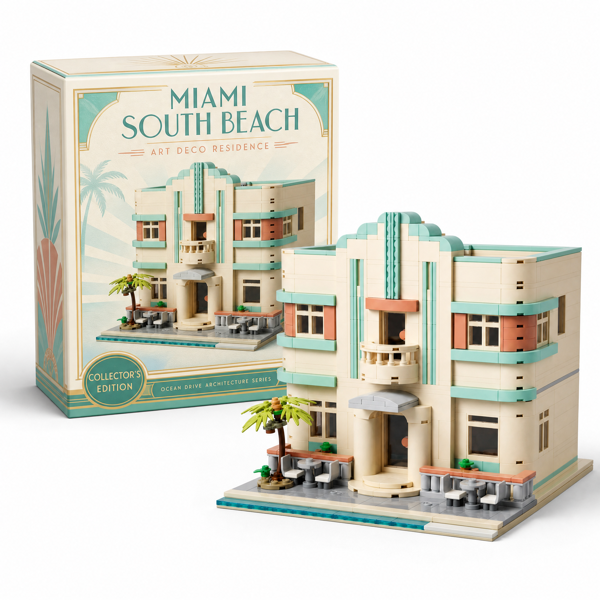 Miami South Beach Art Deco Residence Building Set