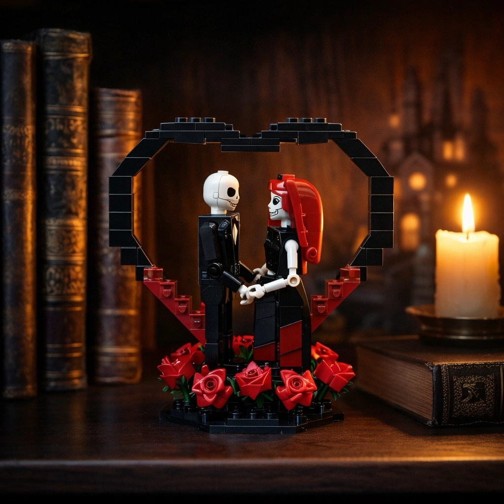 Halloween Gothic Skeleton Lovers Building Blocks
