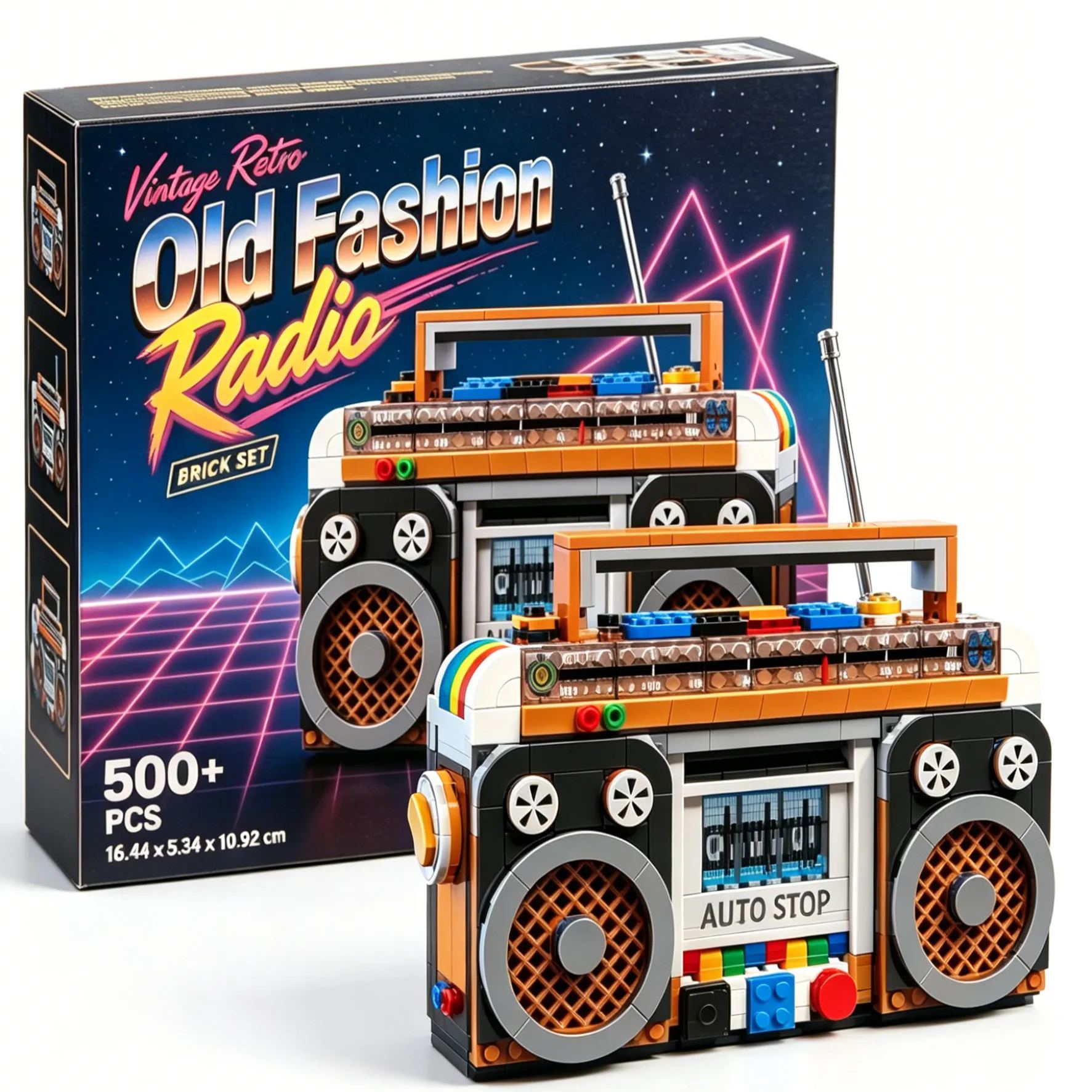 Vintage Retro Old Fashion Radio Brick Set