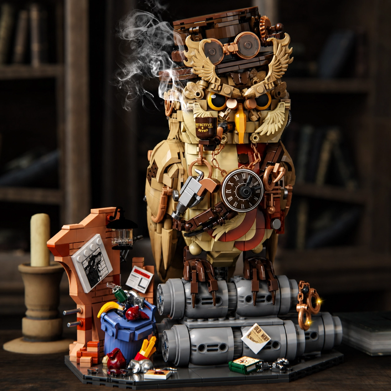 Private Detective Owl Building Blocks