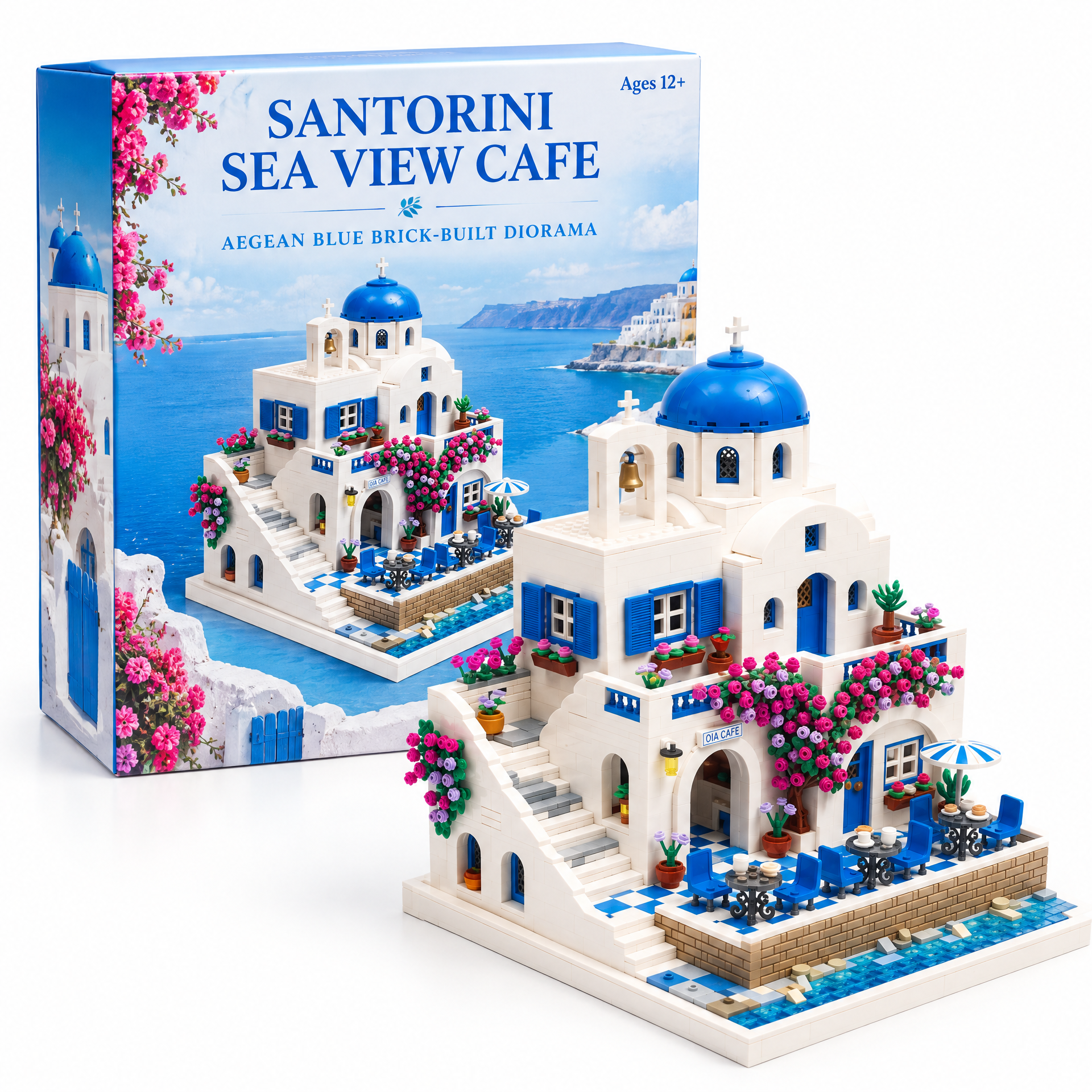 Santorini Sea View Cafe: Iconic Blue Dome Architecture