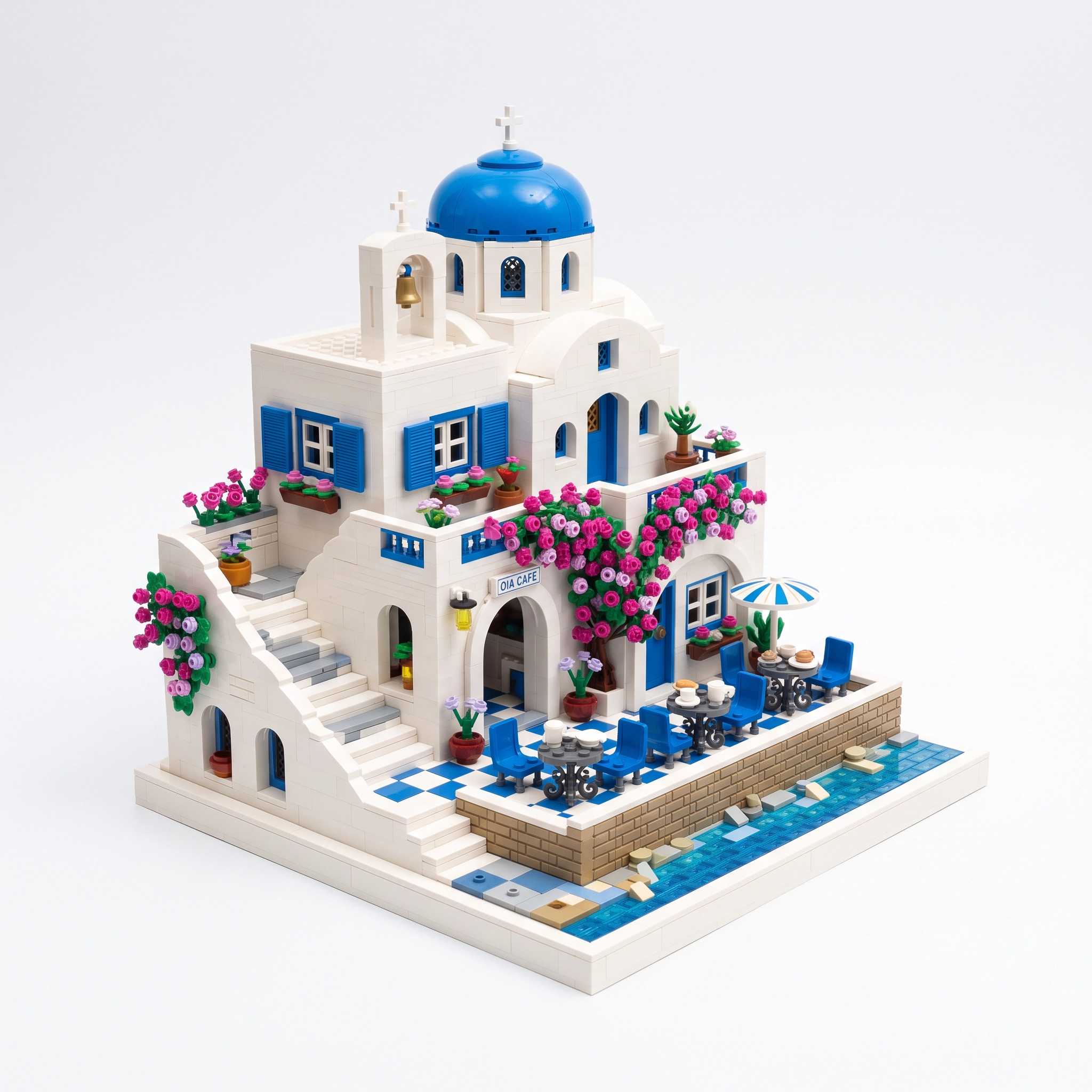 Santorini Sea View Cafe: Iconic Blue Dome Architecture