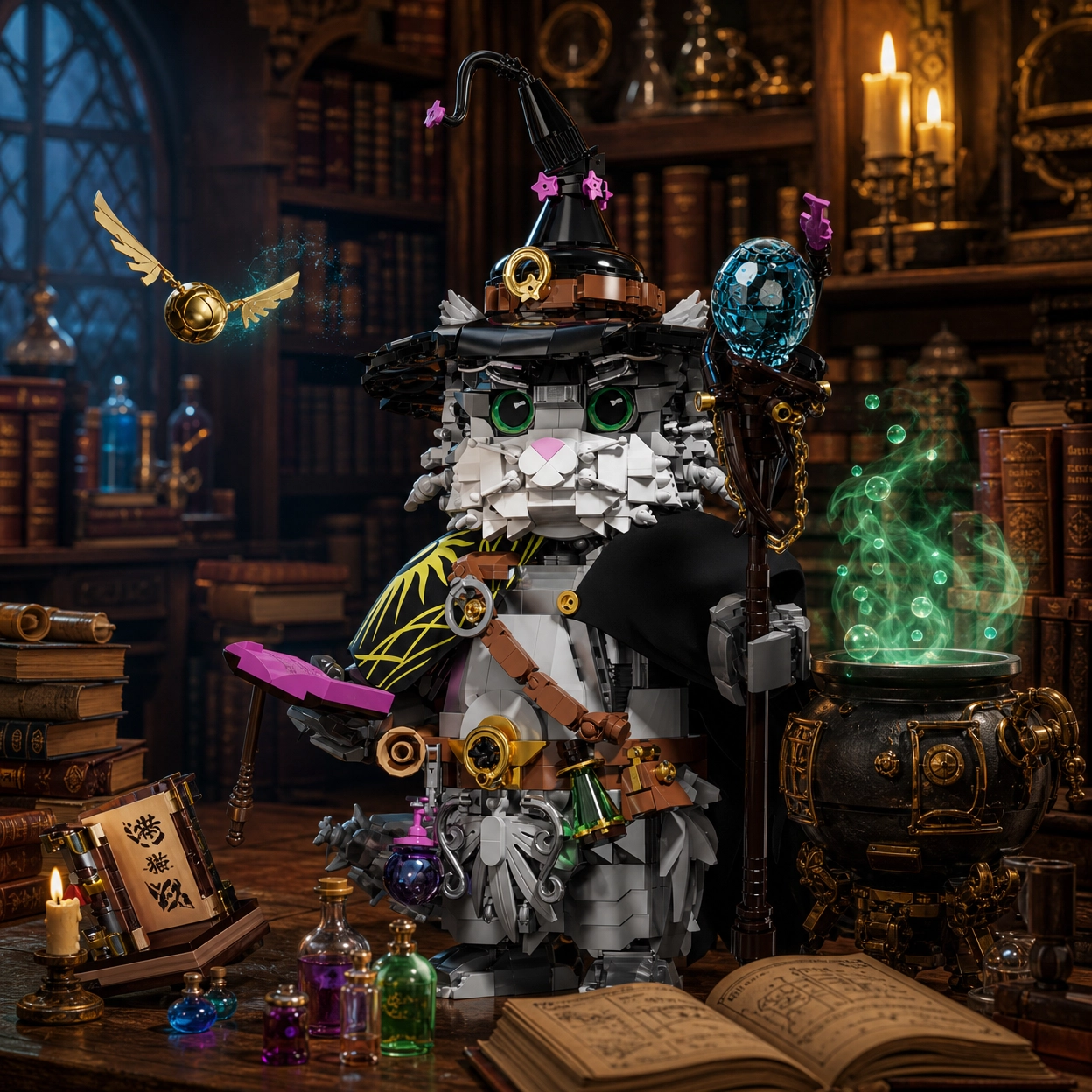 Wizard Cat Building Blocks