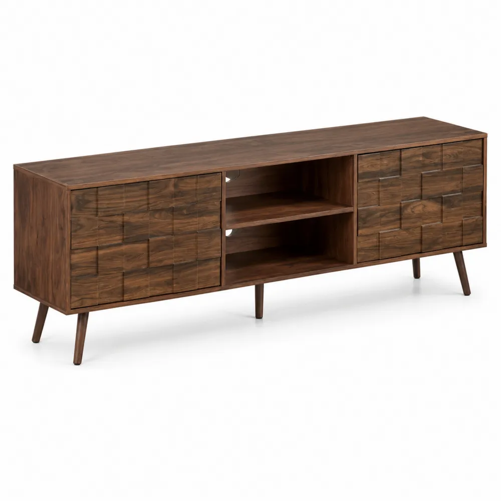 Mueble de TV de Madera de Nogal con Estantes 180x40x60 cm