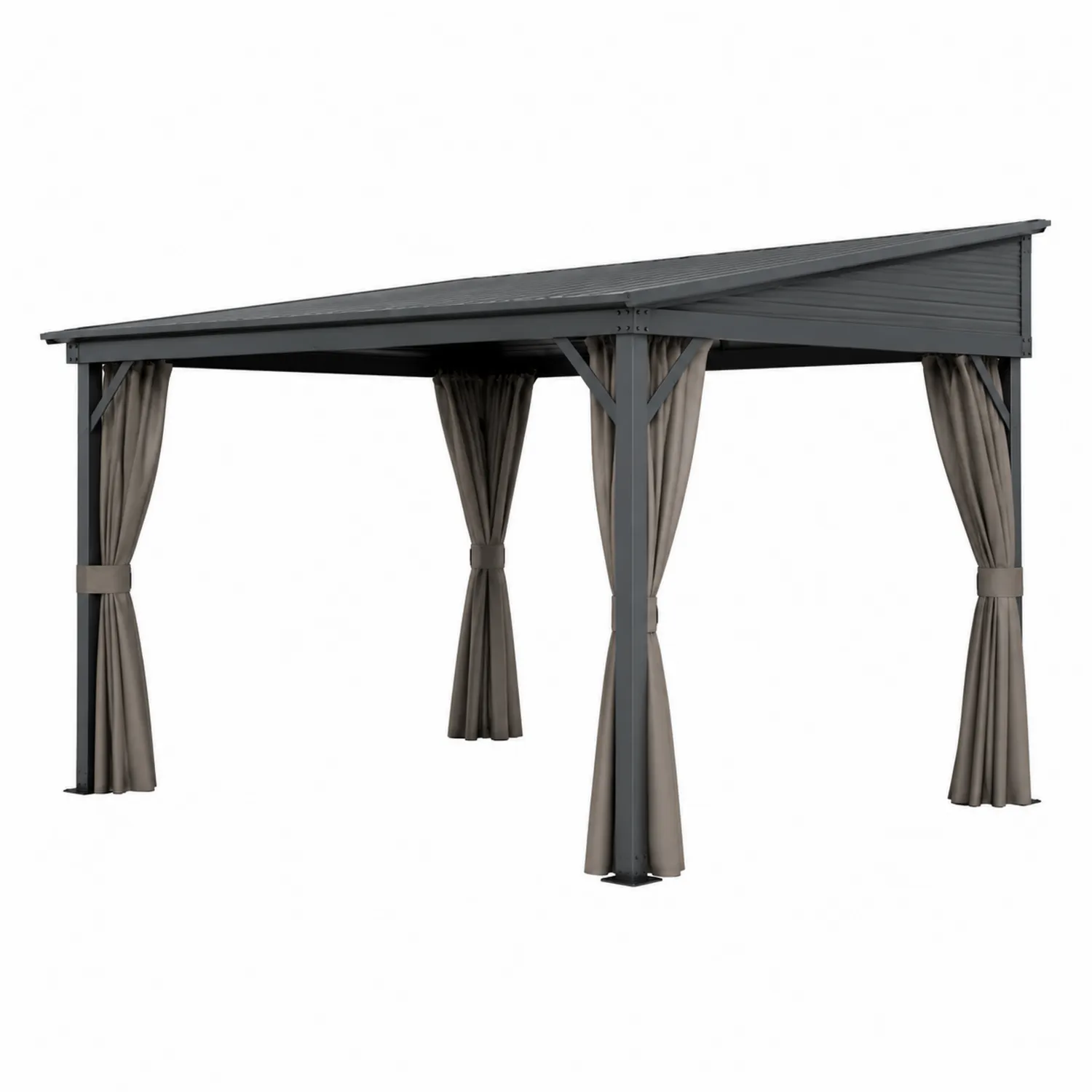Pergola prostokątna 400x300 cm metalowa z zasłonami