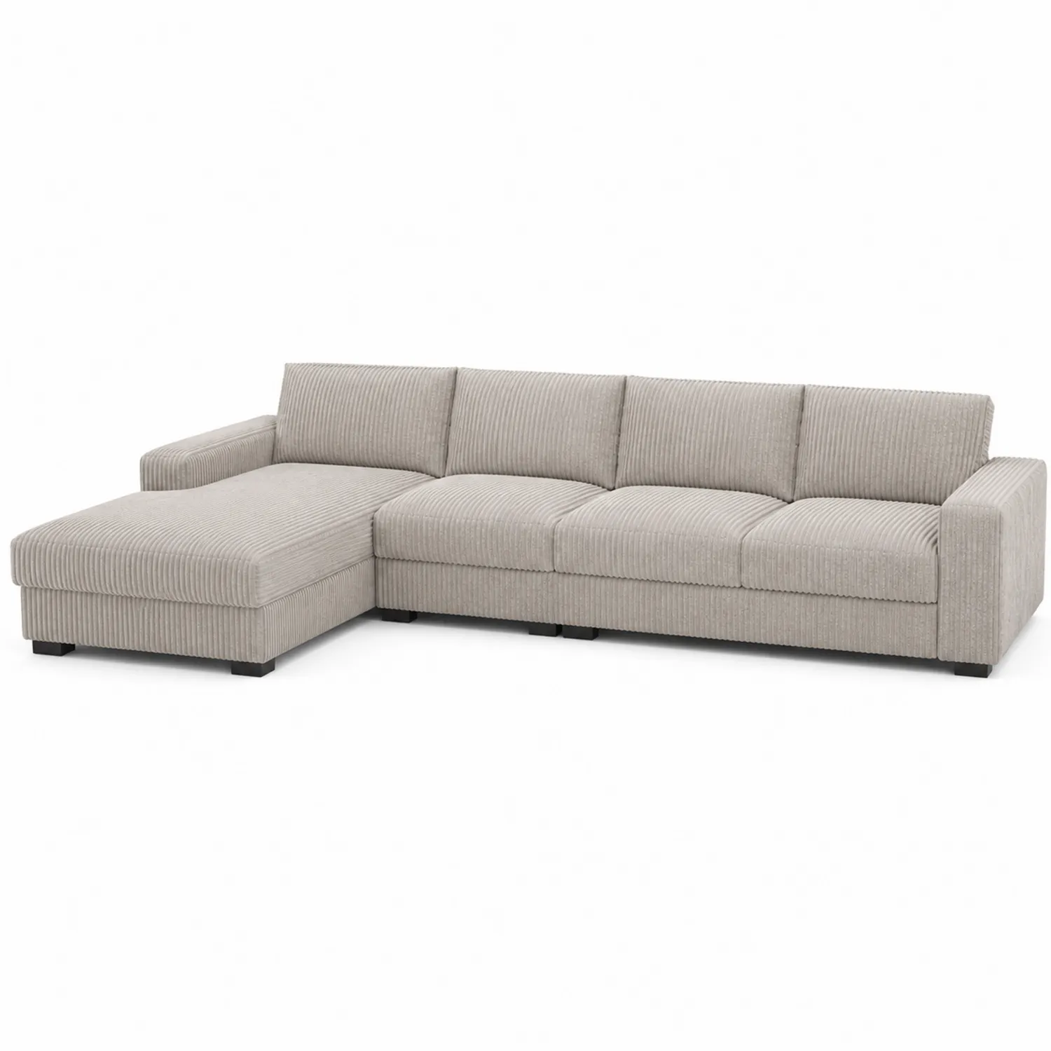 Sofa narożna modułowa z tkaniny sztruksowej Beżowa 320x160x85 cm