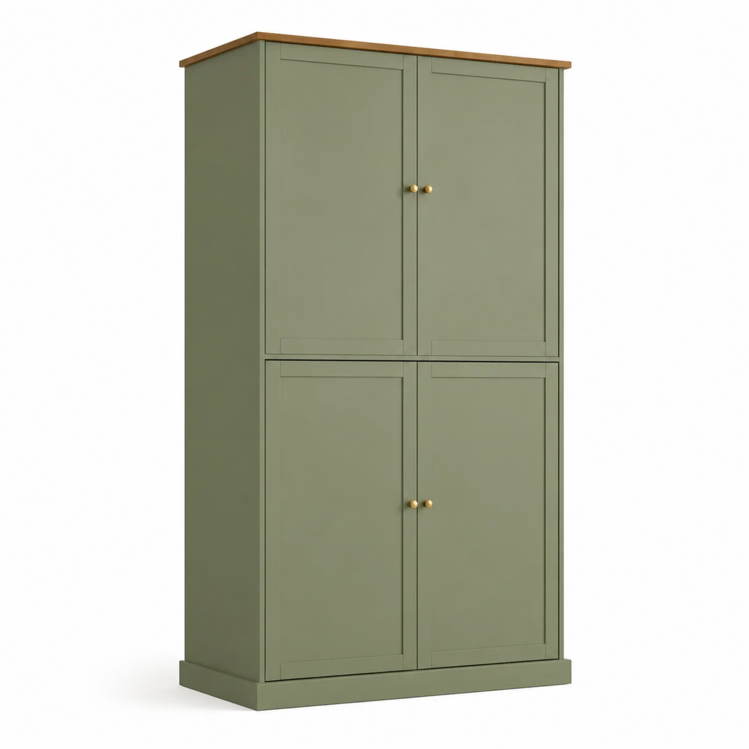 Szafa z drzwiami 4-częściowa MDF i drewno zielona 180cm