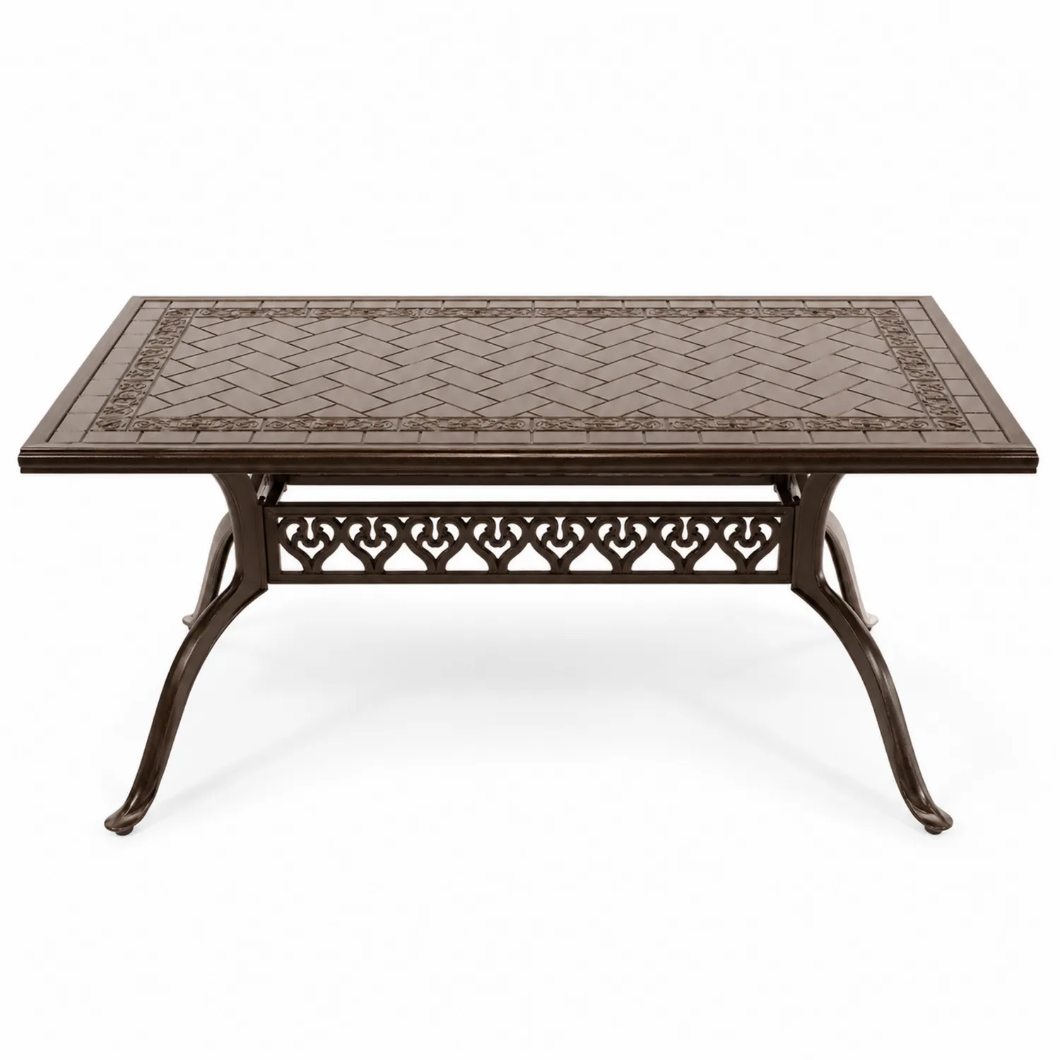 Stół ogrodowy prostokątny aluminiowy 150x90 cm Brązowy