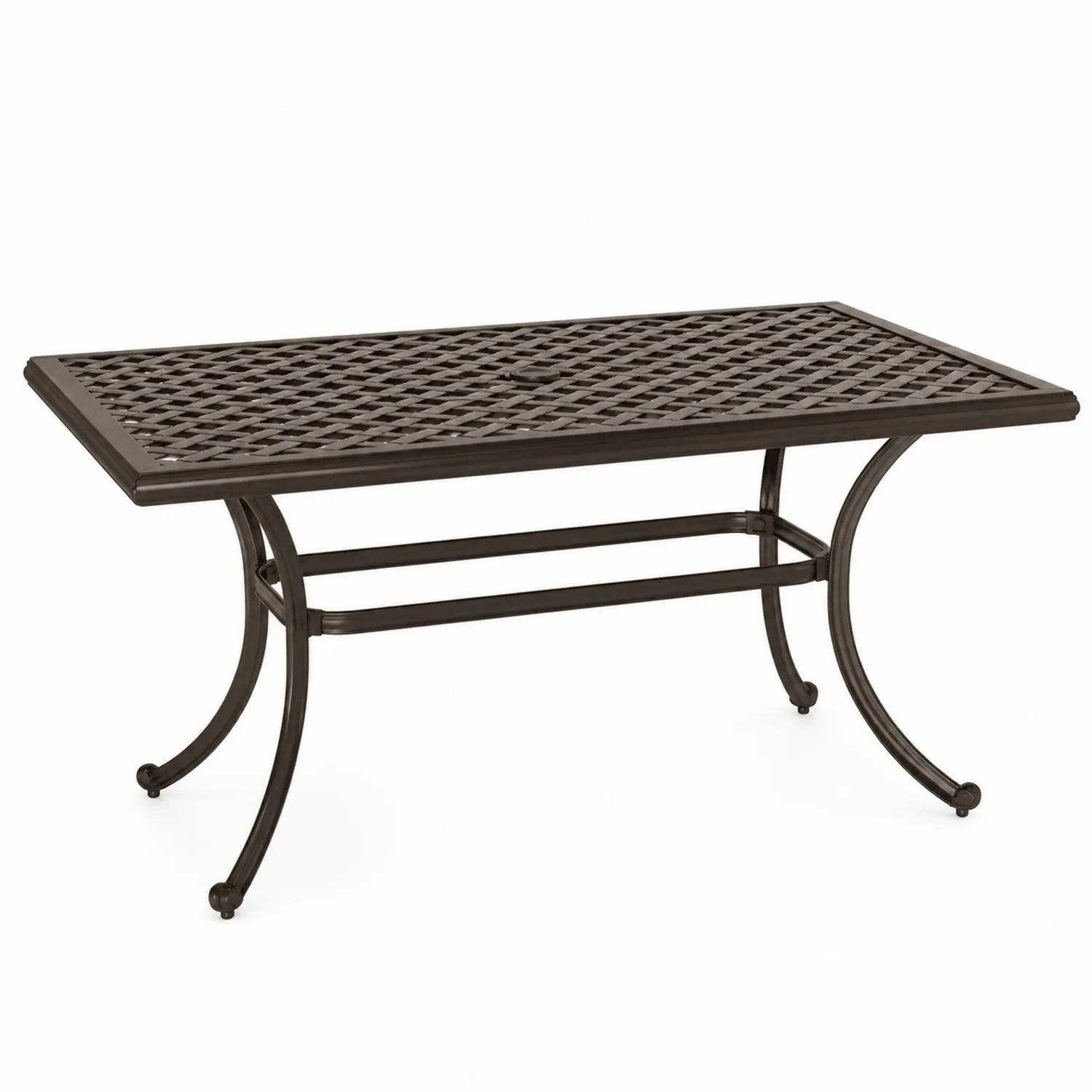 Stół ogrodowy prostokątny aluminiowy 150x90x74 cm Brązowy