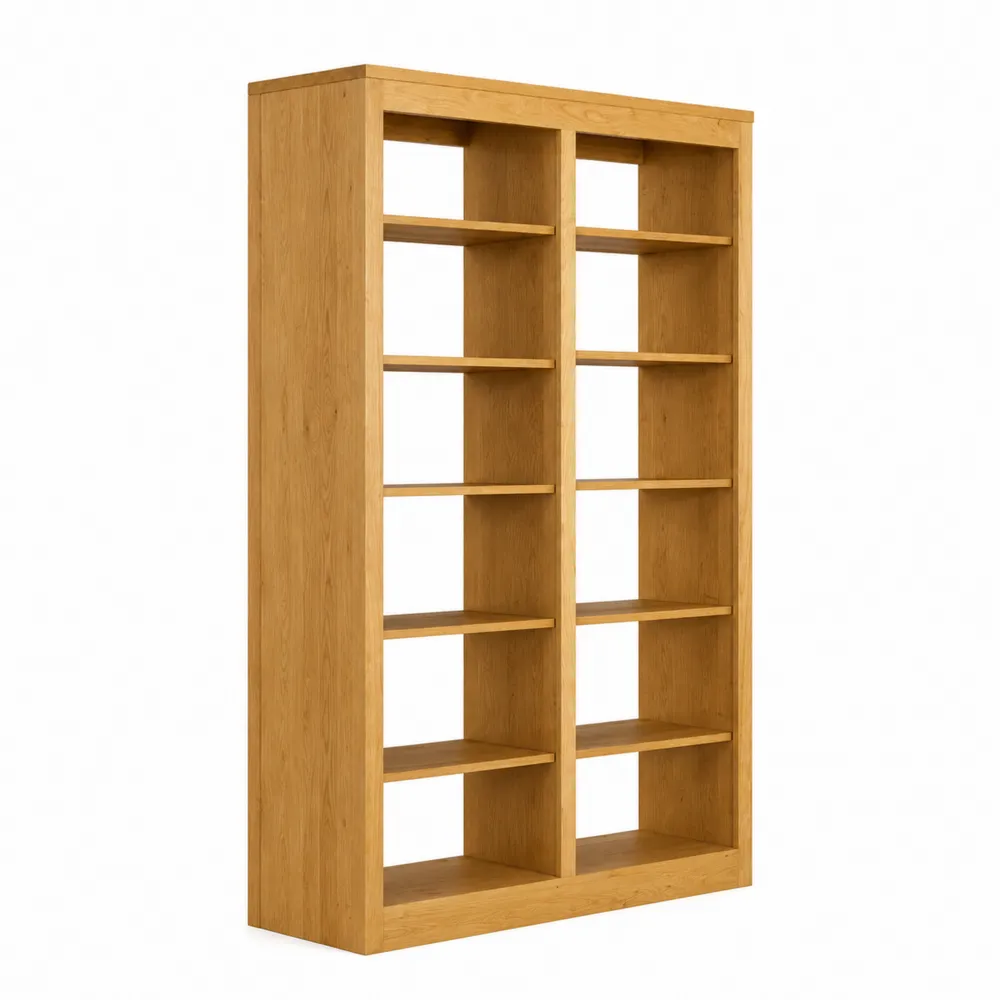 Estantería de madera con 10 estantes de roble