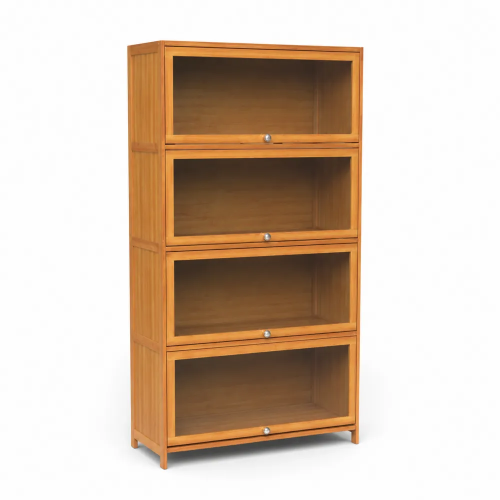 Estantería de Madera con Puertas de Vidrio Templado