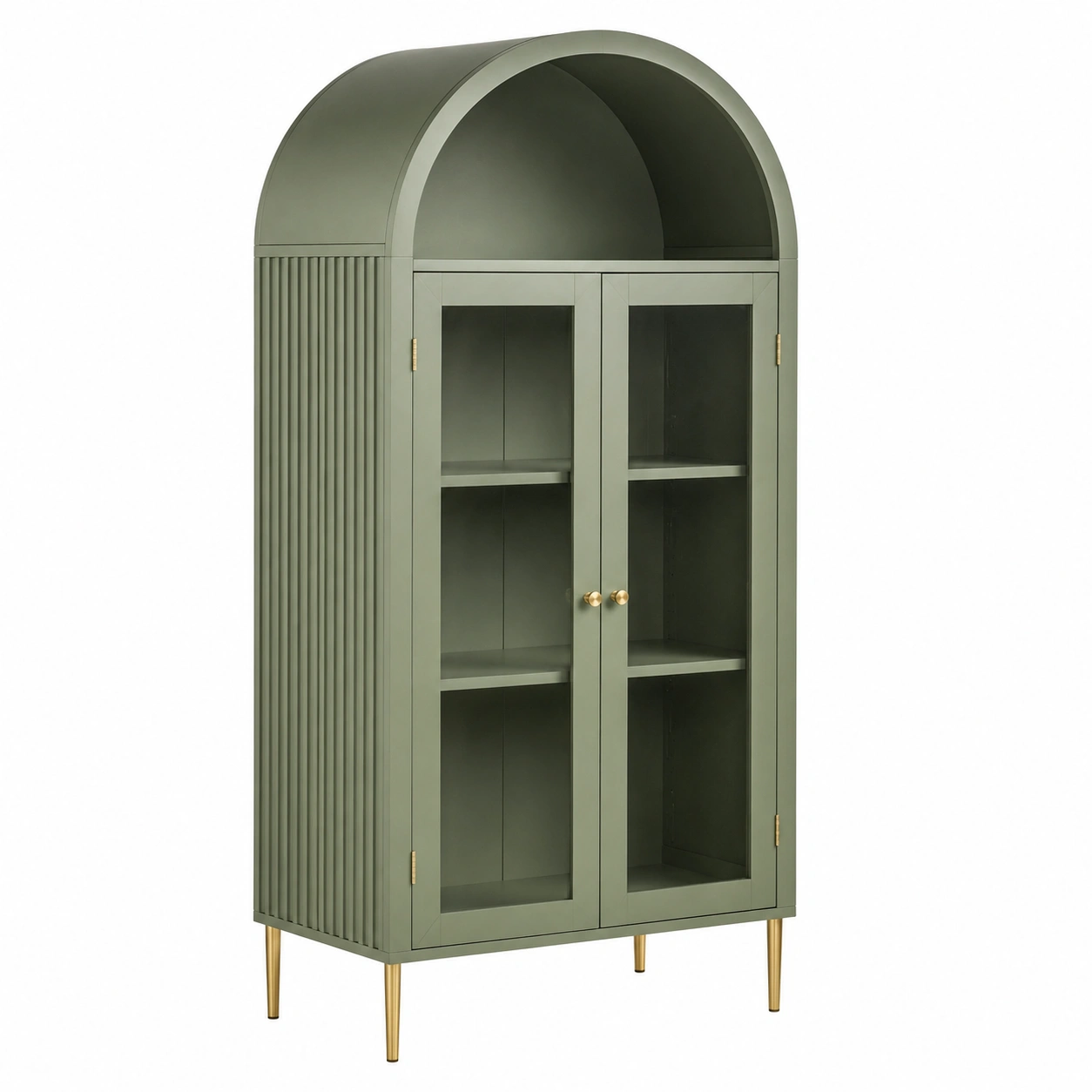 Vitrina Arco Vintage Verde Oliva 79 cm-Meubora