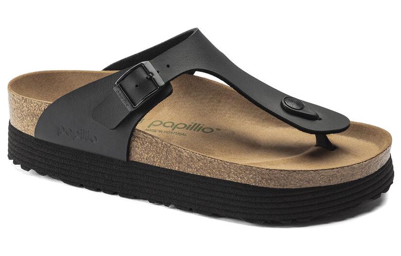Birthtkenstock Gizeh Platform Vegan Birko-Flor 'Black' 1018546