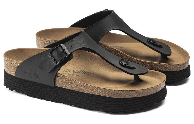 Birthtkenstock Gizeh Platform Vegan Birko-Flor 'Black' 1018546