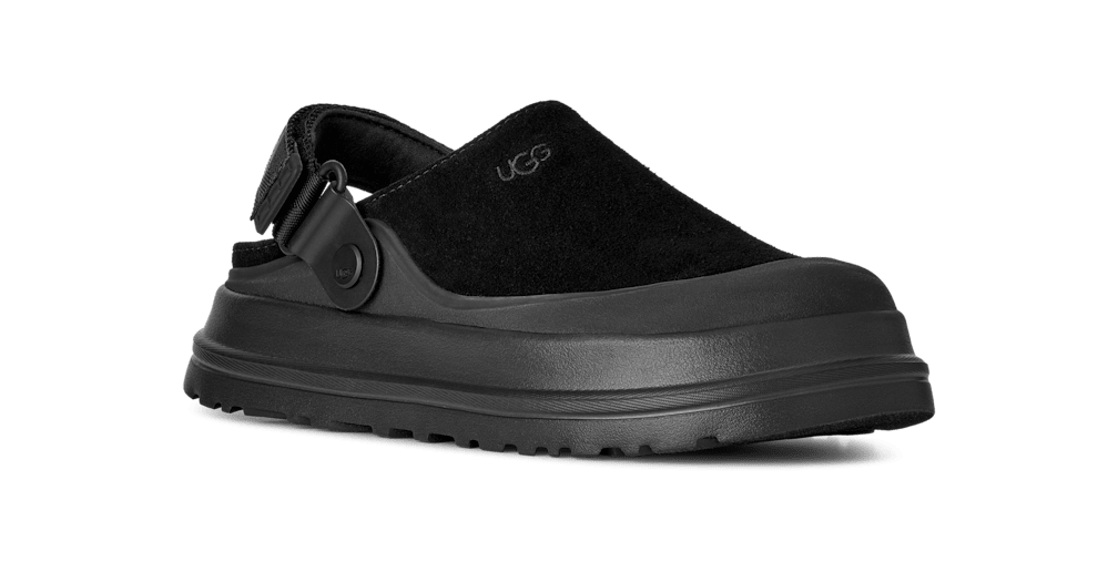 GoldenGlow Suede Clog - BLACK