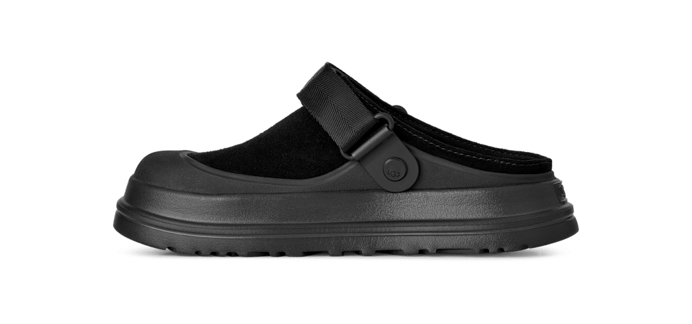 GoldenGlow Suede Clog - BLACK