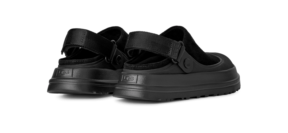 GoldenGlow Suede Clog - BLACK