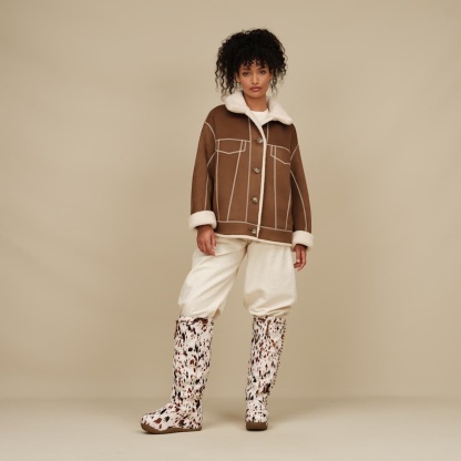 Bucked Tall Boot - BROWN MULTI