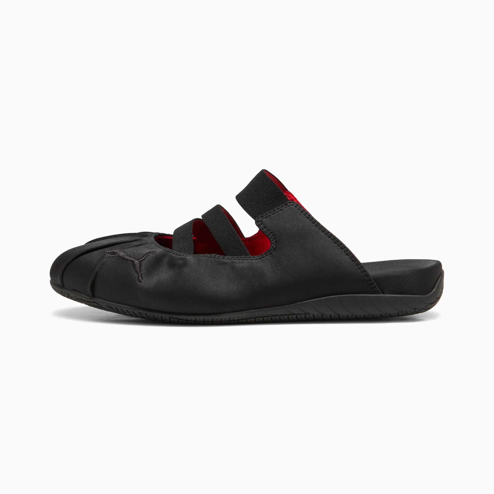 ウィメンズ スピードキャット ミュール サテン スニーカー, PUMA Black-For All Time Red, extralarge-JPN