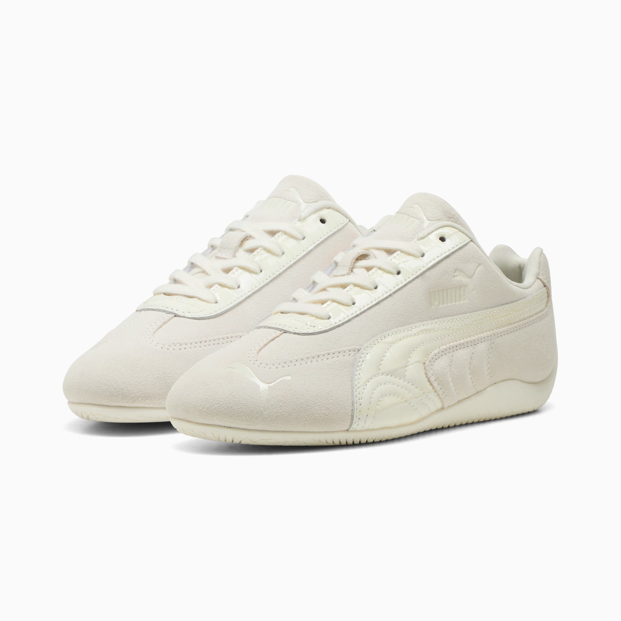 ウィメンズ スピードキャット プレミアム エンボス レザー スニーカー, Warm White, extralarge-JPN