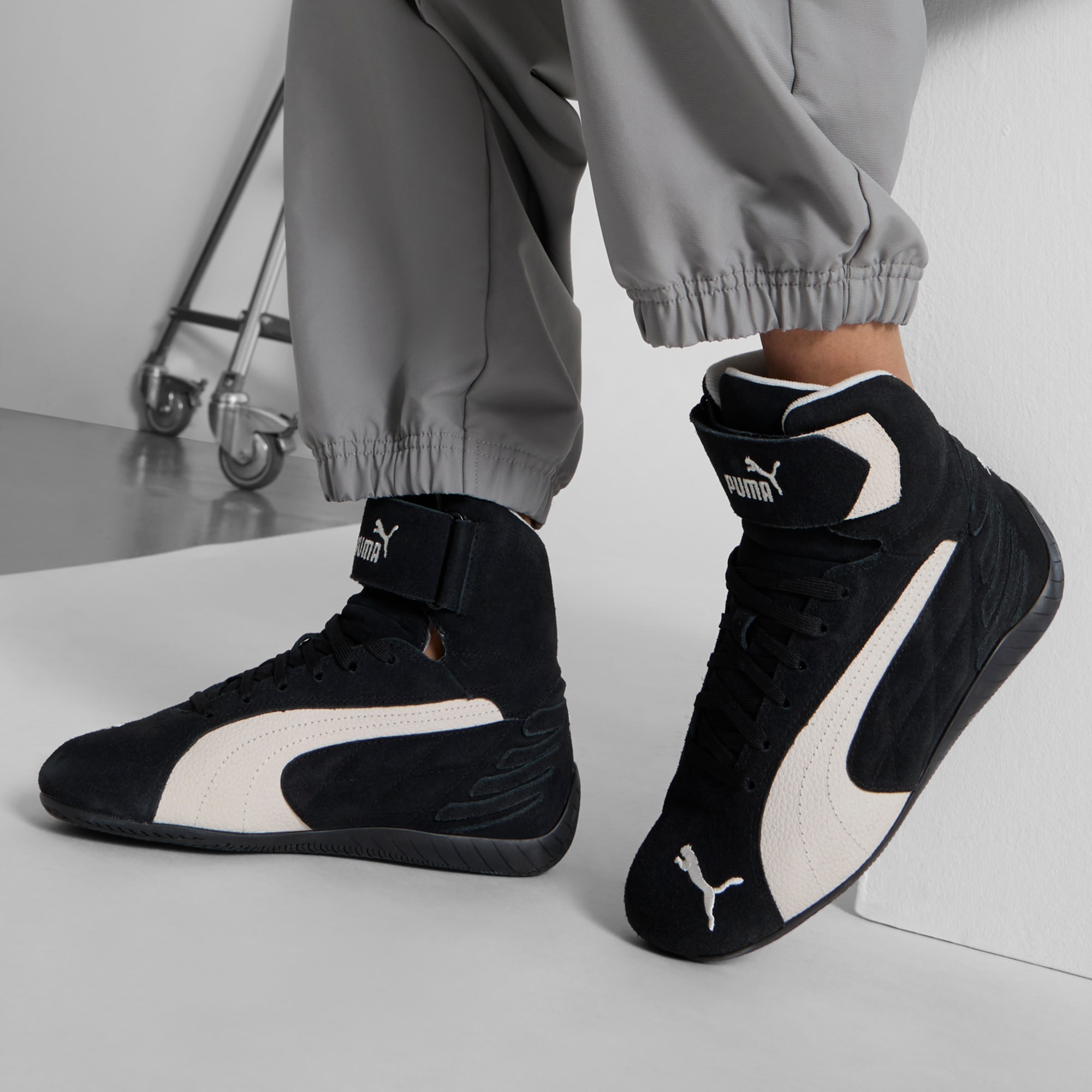 ユニセックス スピードキャット ミッド スニーカー, PUMA Black-Warm White, extralarge-JPN