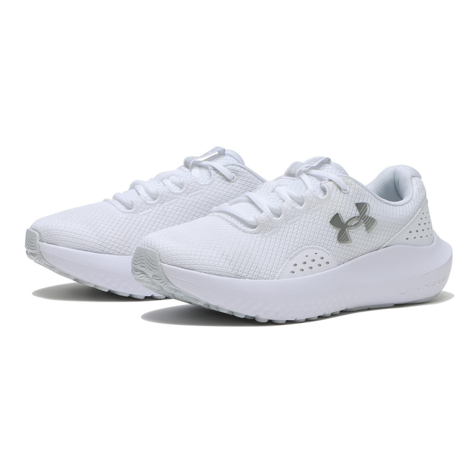 レディース 【UNDER ARMOUR】 アンダーアーマー W UA W Charged Surge 4 WIDE サージ4エクストラワイド 3028571 101WHT/DSG/MSV 101WHT/DSG/MSV
