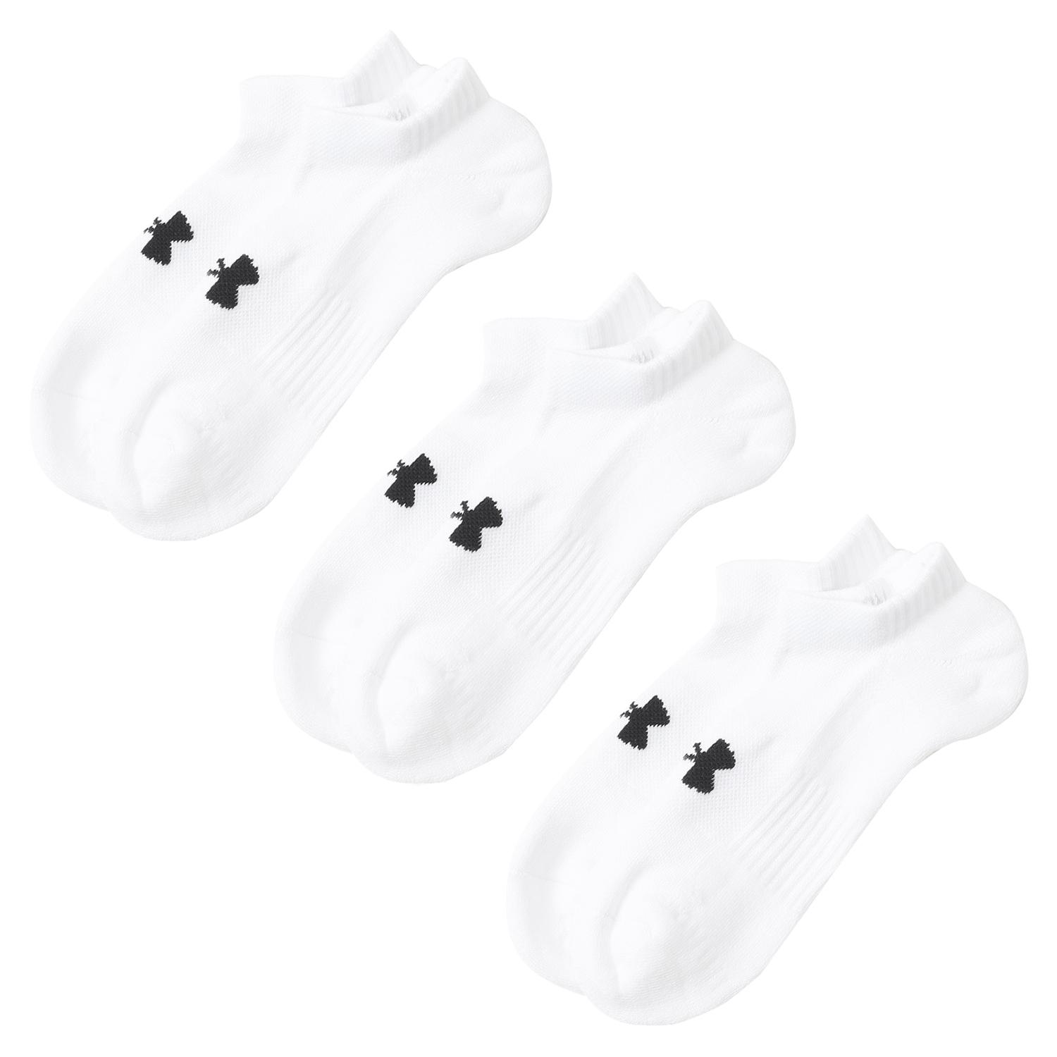 【UNDER ARMOURウェア】 アンダーアーマーウェア U UA TC 3pk No Show ソックス 1386313 001BLK/BLK/WHT 100WHT/WHT/BLK
