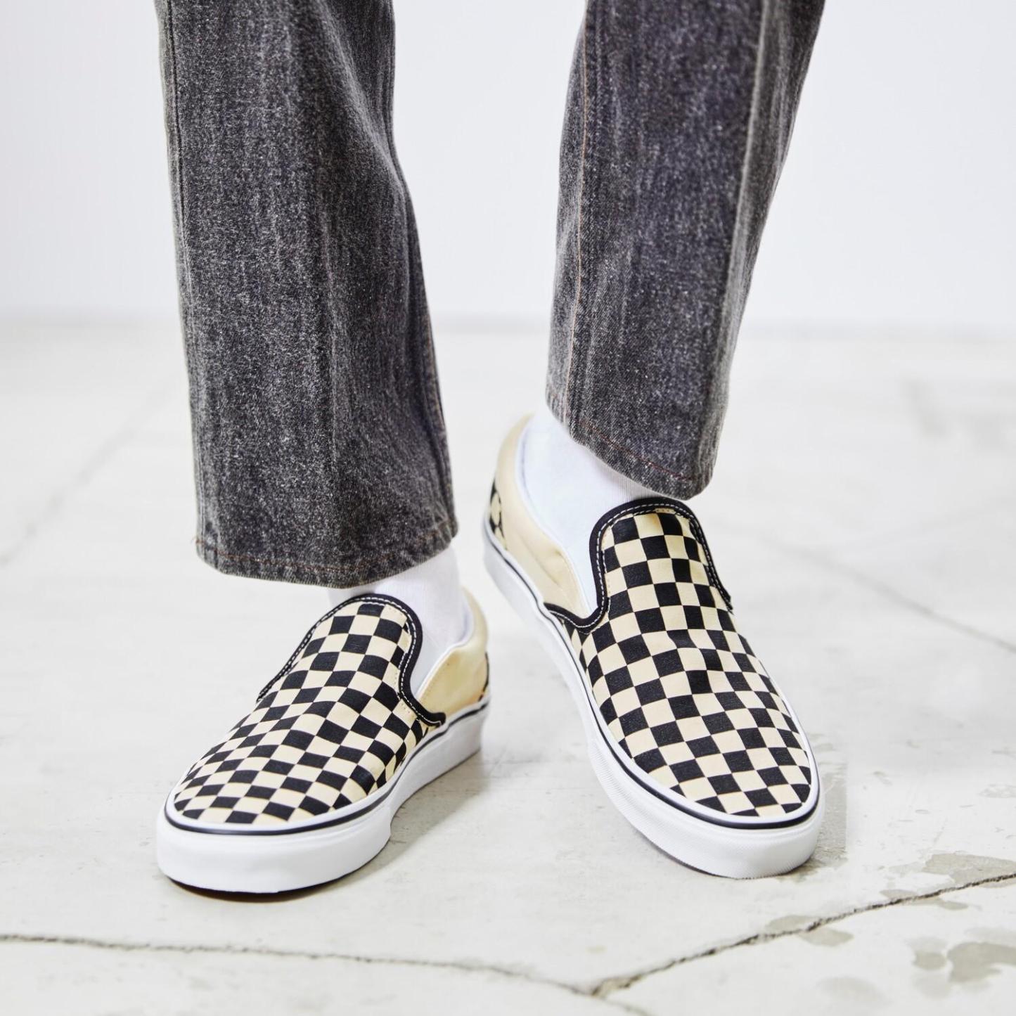 【VANS】 ヴァンズ SLIP ON スリッポン V98CLA M.BLACK(RB) BLK/WHT CHECK