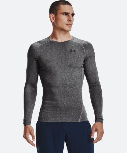 UAヒートギアアーマー コンプレッション ロングスリーブ シャツ（トレーニング/MEN） CarbonHeather / Black(090)