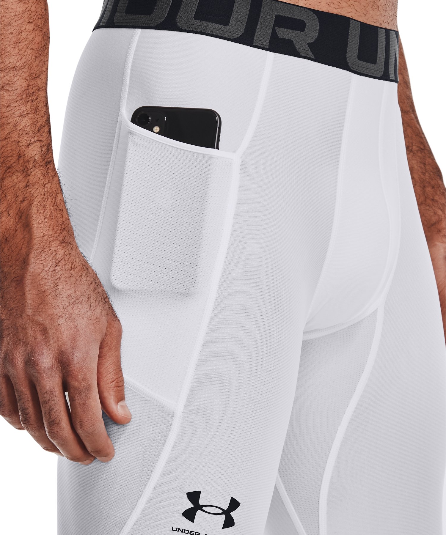 UAヒートギアアーマー レギンス（トレーニング/MEN） White / Black(100)