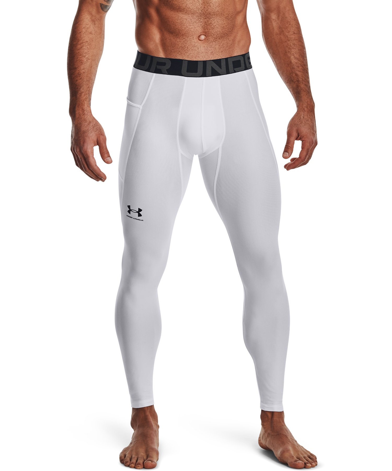 UAヒートギアアーマー レギンス（トレーニング/MEN） White / Black(100)