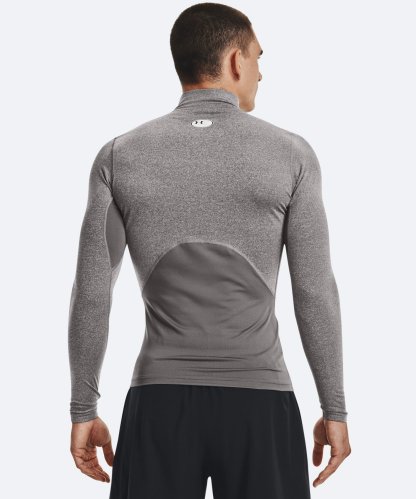UAコールドギアアーマー コンプレッション ロングスリーブ モックネック シャツ（トレーニング/MEN） Charcoal Light Heather(020)