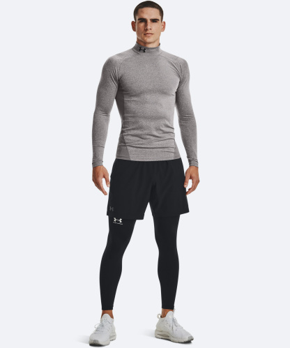 UAコールドギアアーマー コンプレッション ロングスリーブ モックネック シャツ（トレーニング/MEN） Charcoal Light Heather(020)