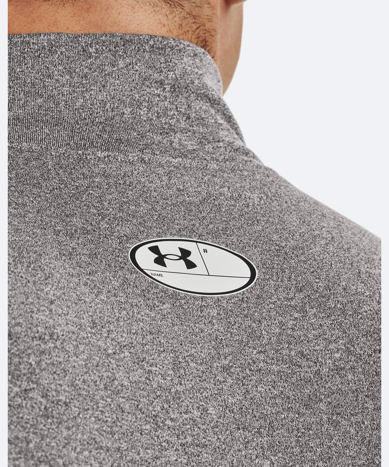 UAコールドギアアーマー コンプレッション ロングスリーブ モックネック シャツ（トレーニング/MEN） Charcoal Light Heather(020)