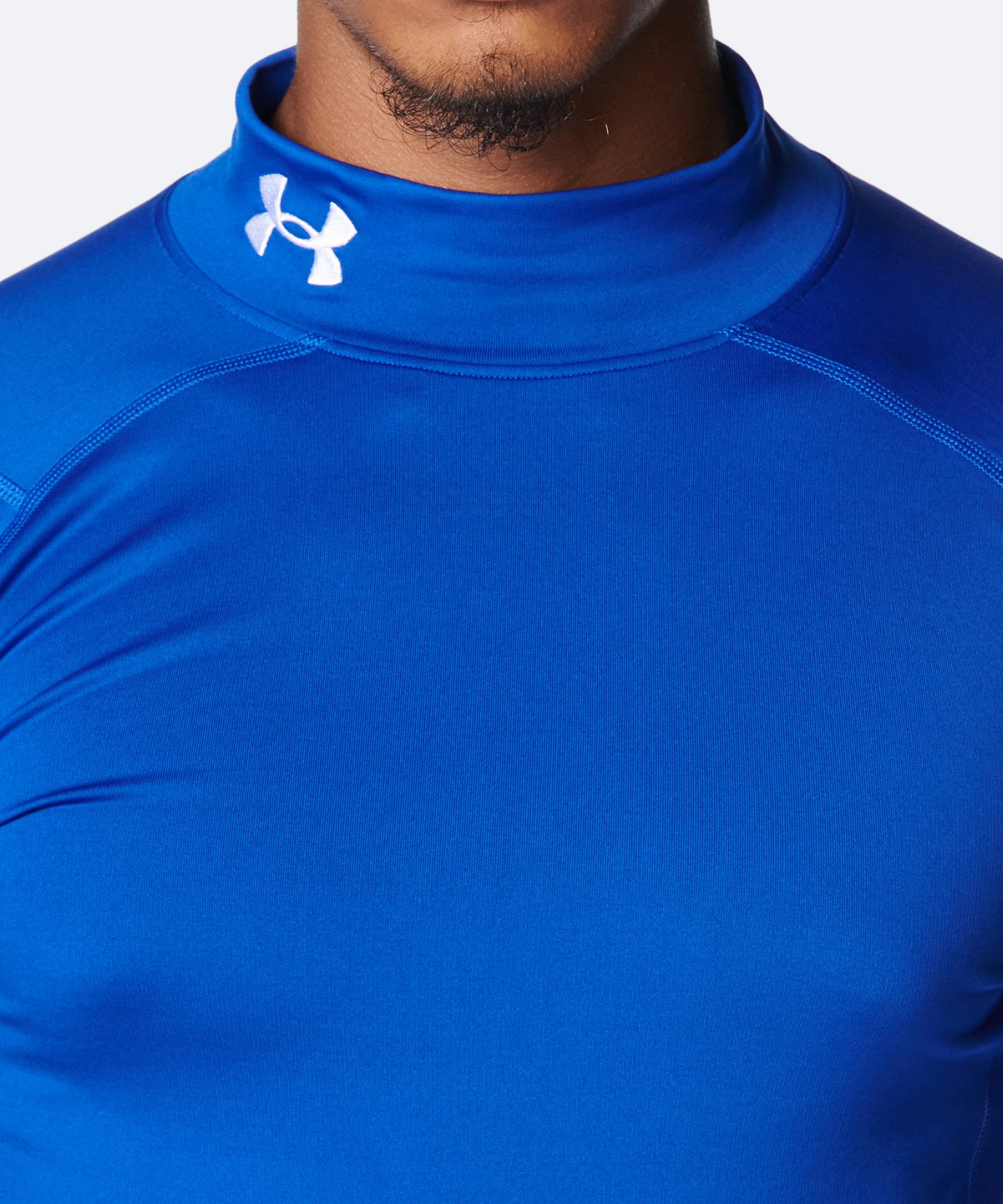 UAコールドギアアーマー コンプレッション ロングスリーブ モックネック シャツ（トレーニング/MEN） Royal / White(400)