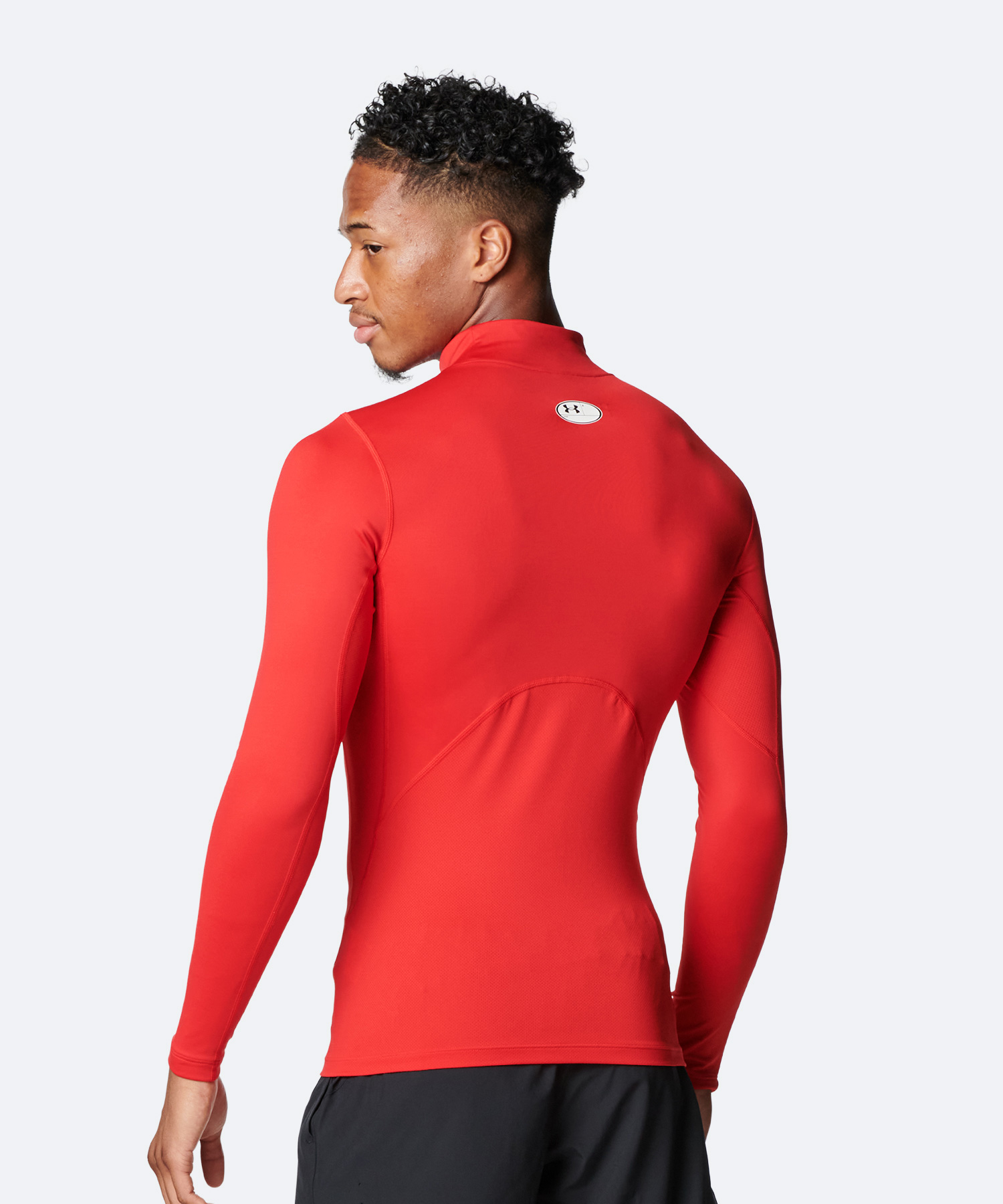 UAコールドギアアーマー コンプレッション ロングスリーブ モックネック シャツ（トレーニング/MEN） Red / White(600)