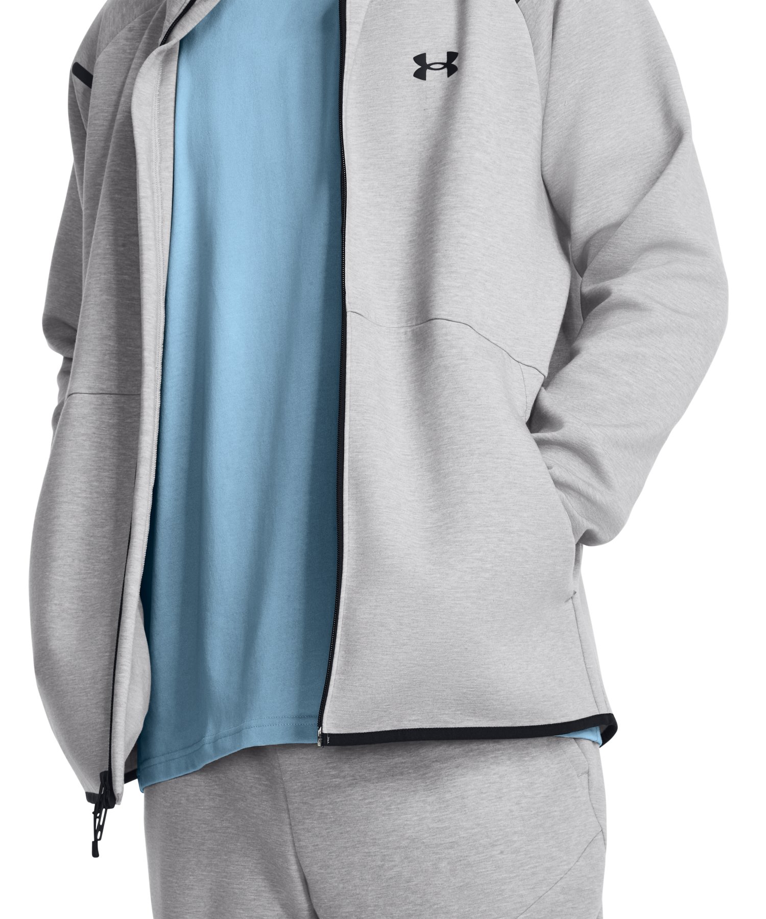 UAアンストッパブル フリース フルジップ フーディー（トレーニング/MEN） ModGray / Black(011)