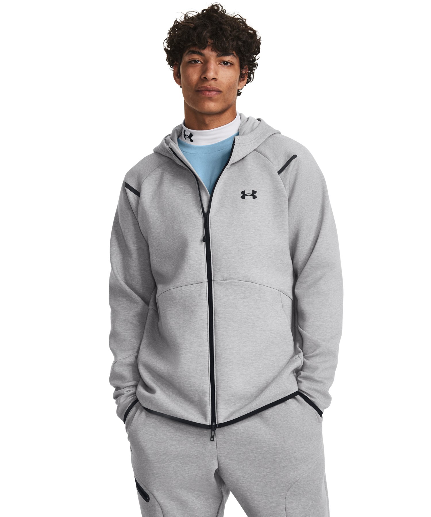 UAアンストッパブル フリース フルジップ フーディー（トレーニング/MEN） ModGray / Black(011)