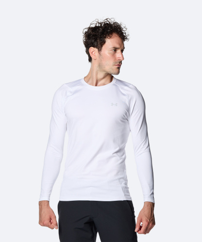 UAコールドギア フィッティド ロングスリーブ クルーネック シャツ（ゴルフ/MEN） White / Halo Gray(100)