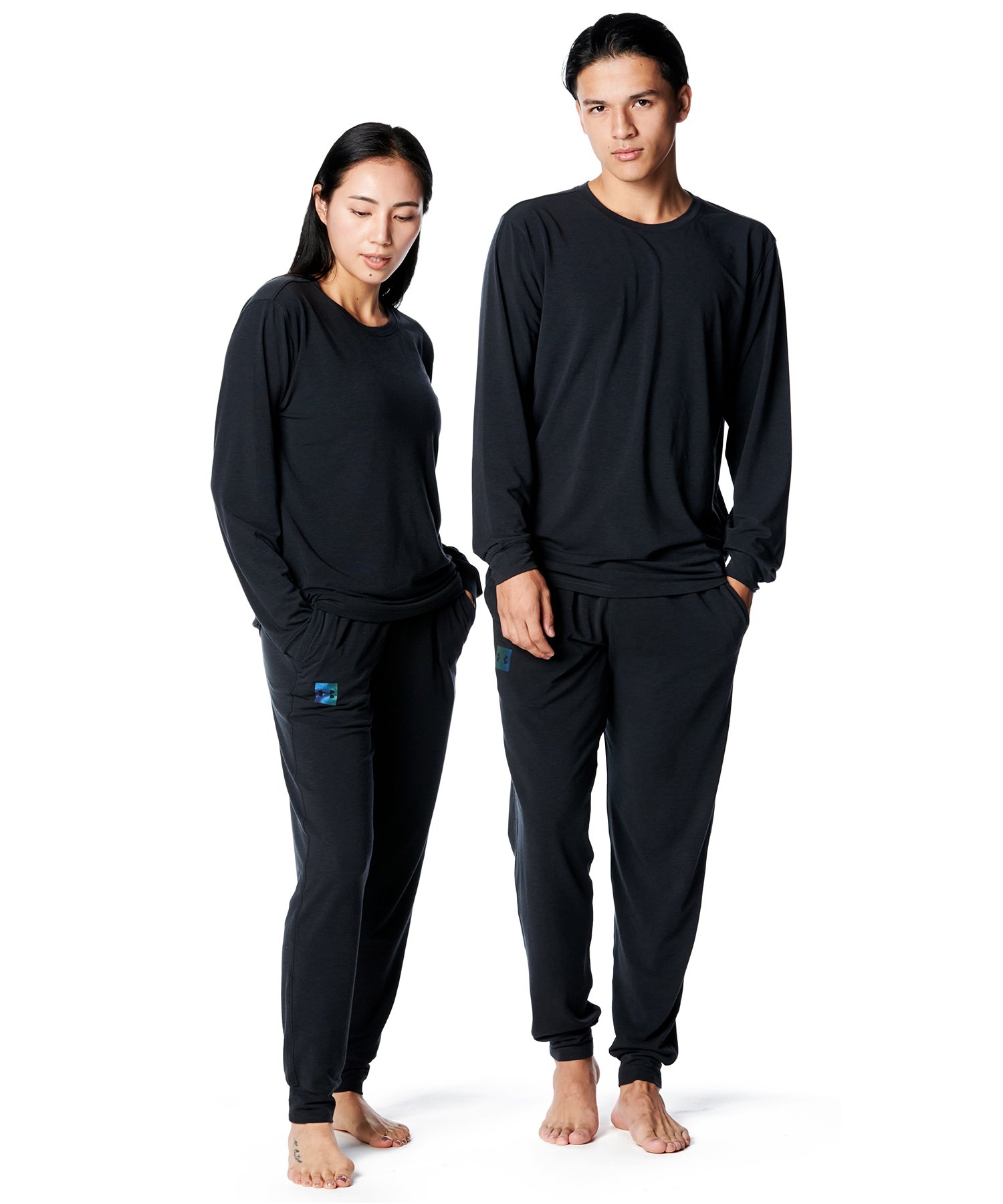 UAアスリートリカバリー スリープ ロングスリーブ シャツ（リカバリー/UNISEX） Black(001)