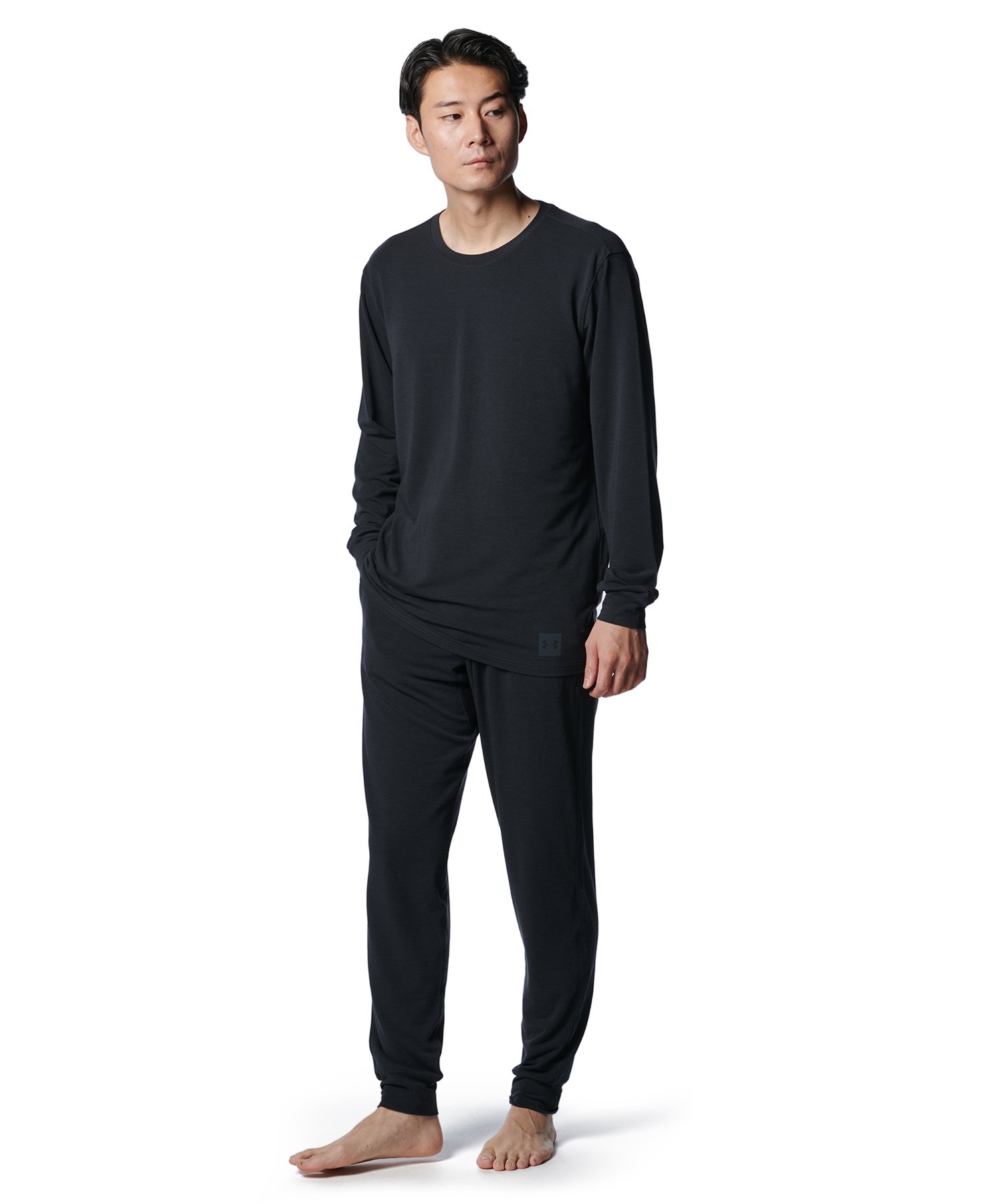 UAアスリートリカバリー スリープ ロングスリーブ シャツ（リカバリー/UNISEX） Black(001)