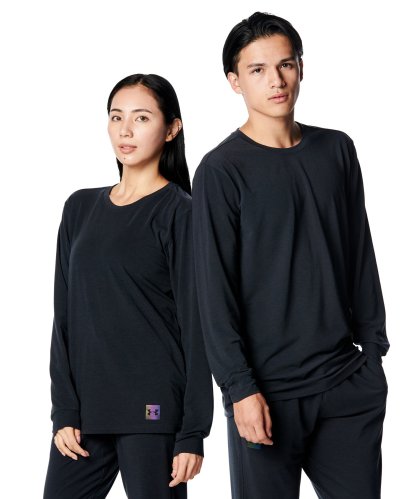 UAアスリートリカバリー スリープ ロングスリーブ シャツ（リカバリー/UNISEX） Black(001)