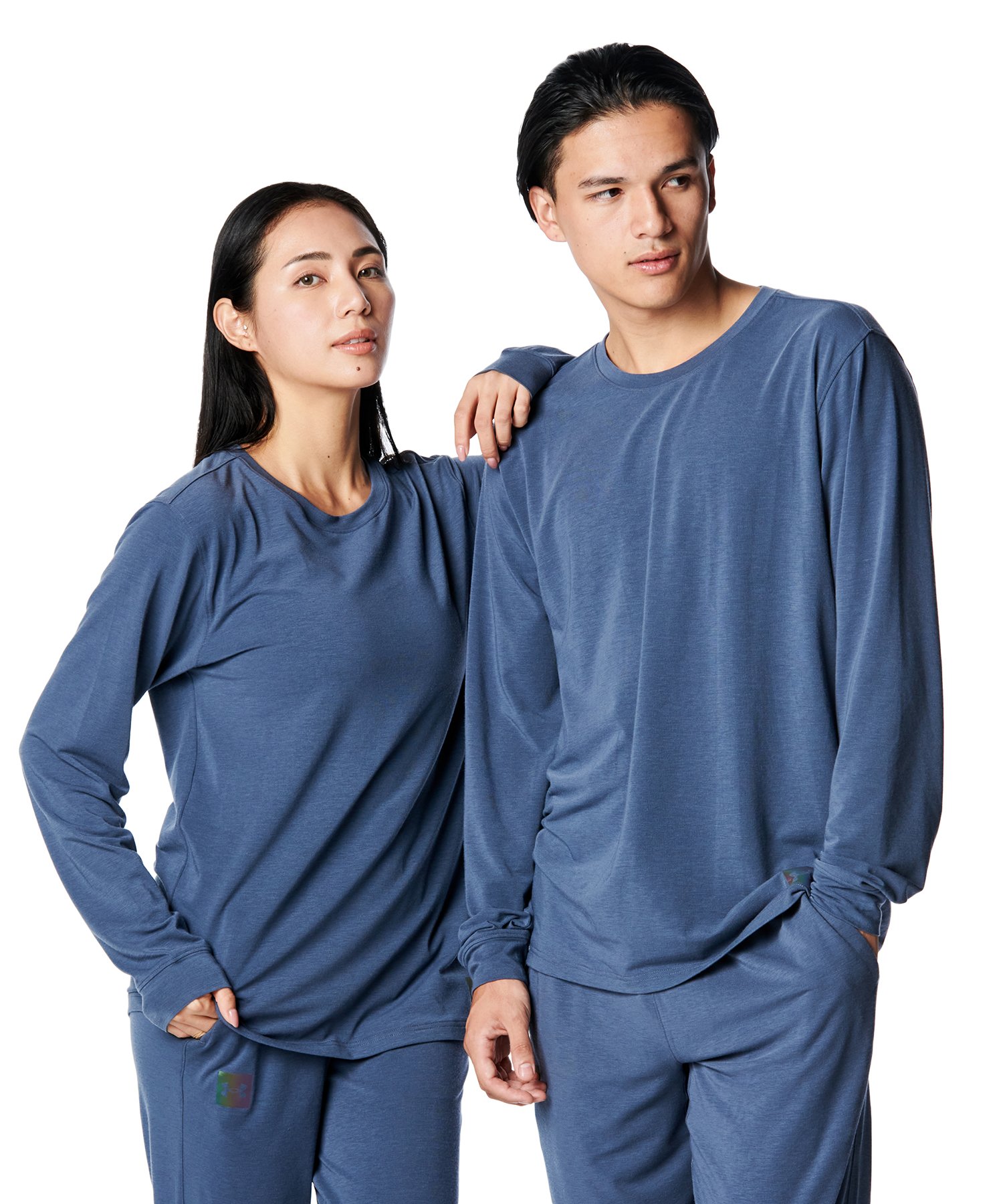 UAアスリートリカバリー スリープ ロングスリーブ シャツ（リカバリー/UNISEX） Downpour Gray(044)
