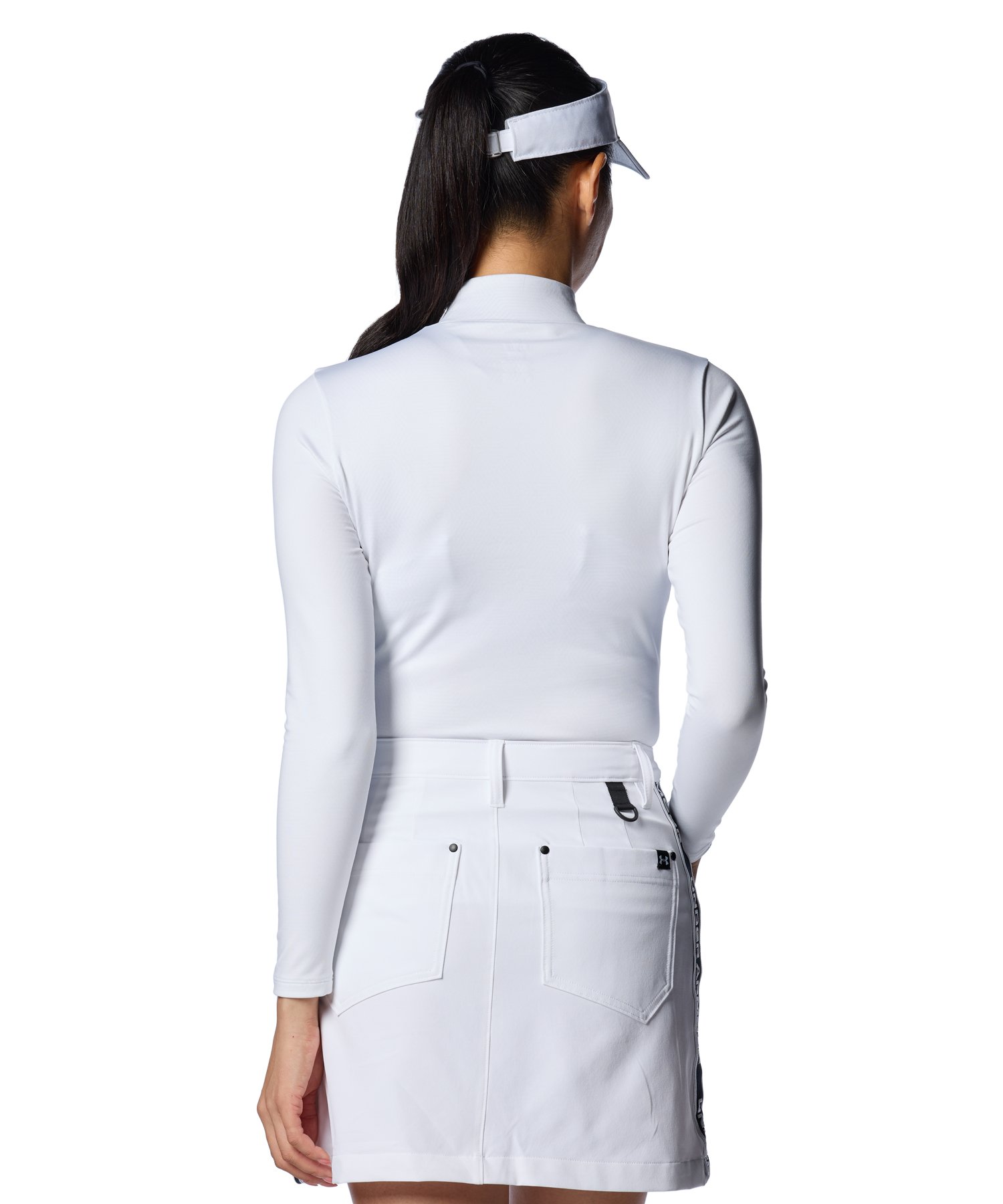 UAコールドギアインフラレッド コンプレッション ロングスリーブ モックネック シャツ（ゴルフ/WOMEN） White / Halo Gray(100)
